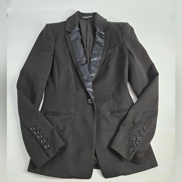 Express Tuxedo Style Blazer Black 2 - Picture 1 of 9